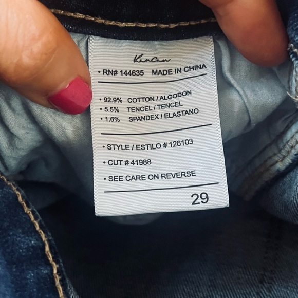 NWOT KanCan Skinny High Rise Front Seam Raw Hem Jeans Dark Wash Size 25 - Picture 4 of 5